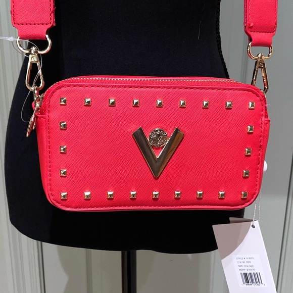 Valentino Orlandi Red Double Zip Camera Crossbody Bag - Picture 2 of 13